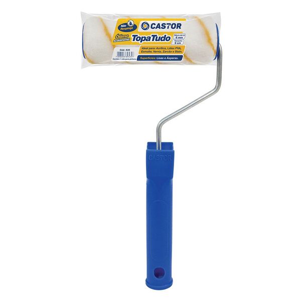 Rolo Para Pintura Lã Topa Tudo 9 Cm C/cabo - Castor