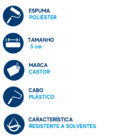 Rolo Pintura Castor Espuma Poliéster 05cm Com Cabo