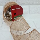 Rolos Fita Aramada Bronze Decoração Natal 6,3cm 9m Kit 8pçs