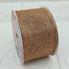 Rolos Fita Aramada Decoração Natal Bronze 6,3cm 9m Kit 4pçs