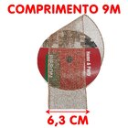 Rolos Fita Aramada Decoração Natal Bronze 6,3cm 9m Kit 4pçs