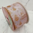 Rolos Fita Aramada Gold Rose Árvore Natal 6,3cm 9m Kit 3pçs