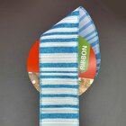 Rolos Fita Aramada Natalina Azul Listrada 6,3cm 9m Kit 4pçs