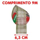 Rolos Fita Aramada Xadrez Decoração Natal 6,3cm 9m Kit 10pçs