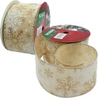Rolos Fitas Aramada Flocos Neve Natal 6,3cm 9,14m Kit 3pçs