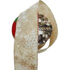 Rolos Fitas Aramada Flocos Neve Natal 6,3cm 9,14m Kit 4pçs