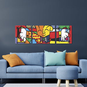 Romero Britto The Hug O Abraço 40x110 Em 3 Partes | Leroy Merlin