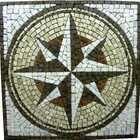 Rosa Dos Ventos Com Detalhes Em Granito Vermelho - 80 Cm