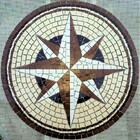 Rosa Dos Ventos Em Mosaico Cerâmicas - 130cm
