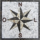 Rosa Dos Ventos Em Mosaico Com Letras - 90cm