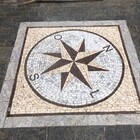 Rosa Dos Ventos Em Mosaico Com Letras Miolo Orientável - 130cm