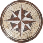 Rosa Dos Ventos Em Mosaico Com Mármores E Granitos - 130cm