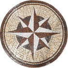 Rosa Dos Ventos Em Mosaico Com Mármores E Granitos - 80cm