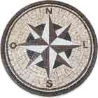 Rosa Dos Ventos Em Mosaico Com Pontos Cardeais - 150cm