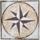 Rosa Dos Ventos Em Mosaico Marmore Quadrado - 70cm