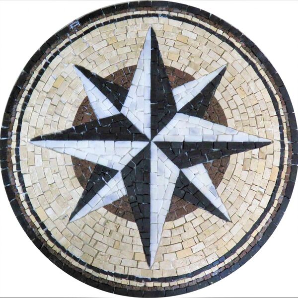 Rosa Dos Ventos Em Mosaico Rosa Dei Venti - 130cm
