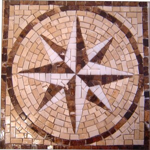 Foto de Rosa Dos Ventos Em Mosaico Rosone Fiorentino Ii Rústico - 150