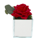 Rosa Vermelha Vaso Espelhado 8cm