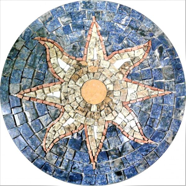 Rosone Mosaico Contemporâneo Sol Em Mosaico I - 80cm