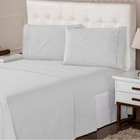 Roupa De Cama 200 Fios Suave Feito Algodão Queen 4 Peças Bran