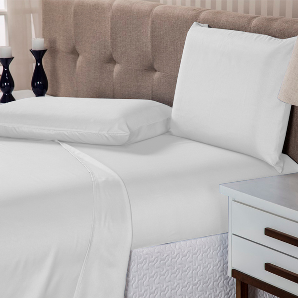 Roupa De Cama 200 Fios Toque De Algodão Queen 3 Peças Branco