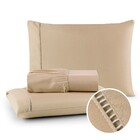 Roupa De Cama 400 Fios Queen 3 Peças Ponto Palito Bege