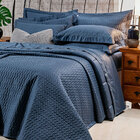 Roupa De Cama Queen 400 Fios Egípcio Azul 100% Algodão Bordad