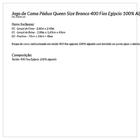 Roupa De Cama Queen Size Branco 400 Fios Egípcio 100% Algodão