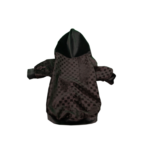 Roupa Para Cachorro Sued Com Capuz Preto - Tam. M