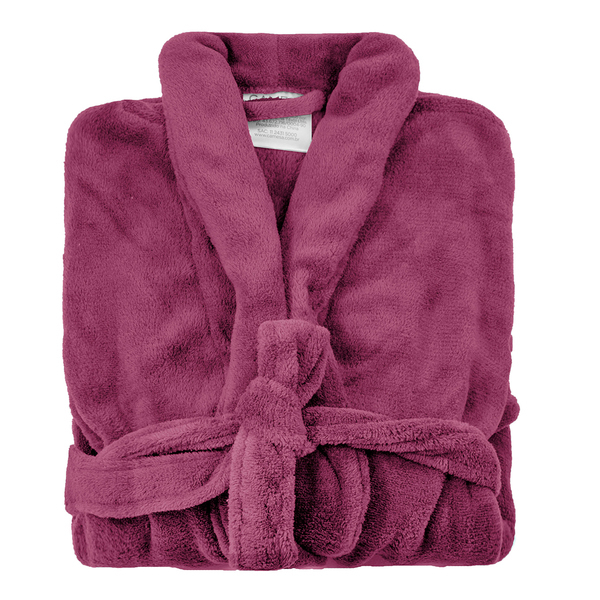 Roupão Adulto Microfibra Tamanho M Feminino Vinho