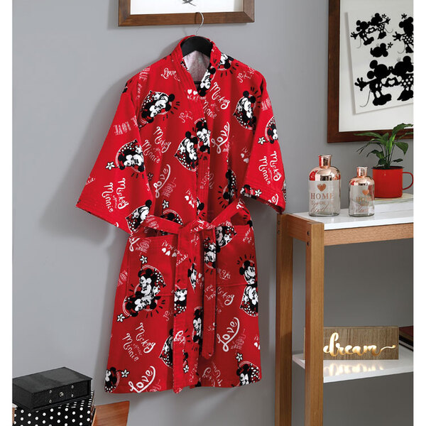 Roupão De Banho Mickey E Minnie Adulto Aveludado Tamanho G Dohler