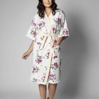 Roupão Felpudo Adulto Quimono Estampado Treliça Tamanho M