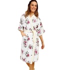 Roupão Felpudo Adulto Quimono Estampado Treliça Tamanho M