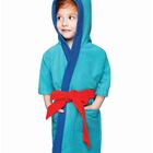 Roupão Infantil Aveludado Com Capuz Lepper Azul G