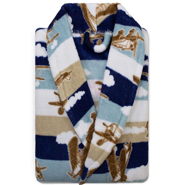 Roupão Infantil Microfibra Estampado Camesa Azul G