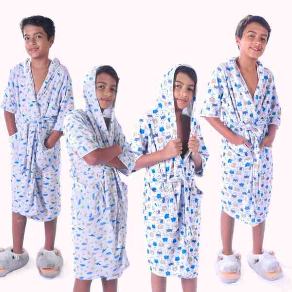 Roupão Malha Felpudo Estampado Infantil Masculino Bene Casa