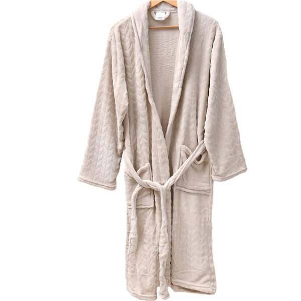 Roupão Microfibra Flannel Relieve Extra Macio Com Bolso