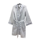 Roupao Piquet Branco Tam Exg Com Vivo  Azul