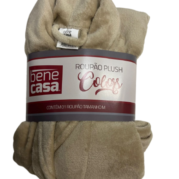 Roupão Plush Colors Com Bolso Gola Xale