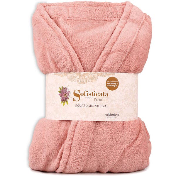 Roupão Plush Microfibra Kimono Unissex Feminino E Masculino