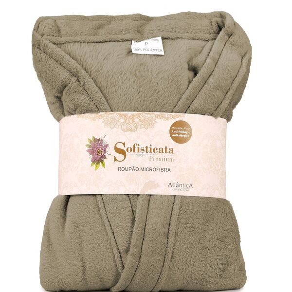 Roupão Unissex Microfibra Kimono Porto Franco Marrom Gg