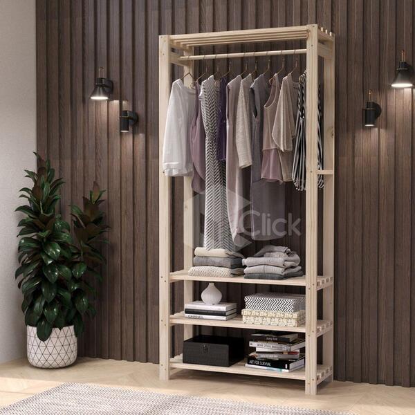 Roupas Arara Pinus Com 3s Organizador