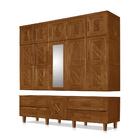 Roupeiro 11 Portas Chester Com Espelho Castanho