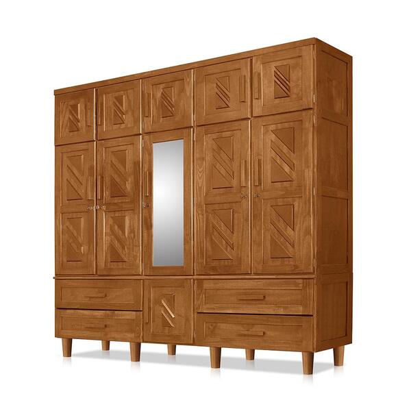 Roupeiro 11 Portas Chester Com Espelho Imbuia