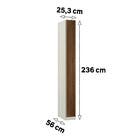 Roupeiro 1 Porta 236x25,3x56cm Madeira Nogueira Dourado Prime Luciane