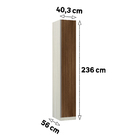 Roupeiro 1 Porta 236x40,3x56cm Madeira Nogueira Dourado Prime Luciane