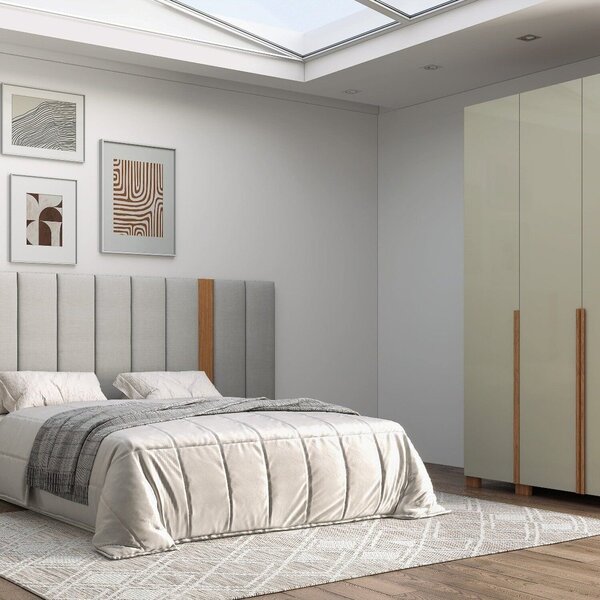 Roupeiro 232x136x61 Cm Com 3 Portas Freijó Madeirado