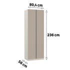 Roupeiro 2 Portas 236x80,4x56cm Madeira Connect Prime Luciane
