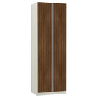 Roupeiro 2 Portas 236x80,4x56cm Madeira Nogueira Dourado Prime Luciane