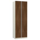 Roupeiro 2 Portas 236x80,4x56cm Madeira Nogueira Dourado Prime Luciane